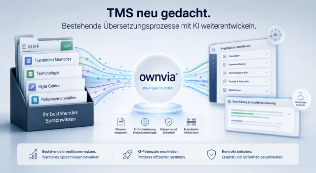 TMS mit KI weiterentwickeln: Bestehende Übersetzungsprozesse und Sprachdaten mit modernen KI-Workflows verbinden
