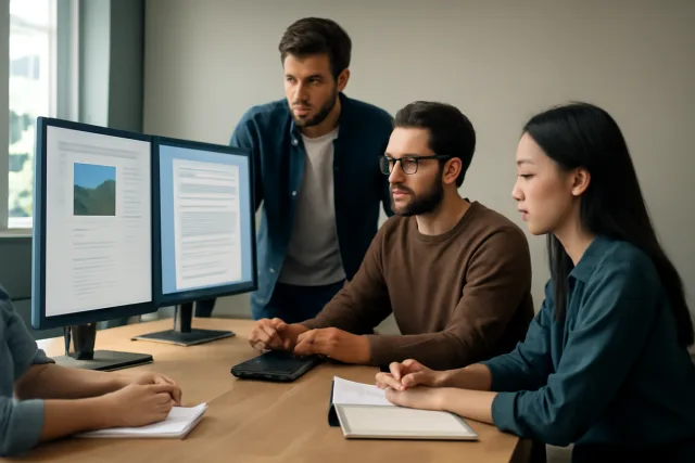 ownvia translation editor with an AI assistant for reviewing and revising translations.